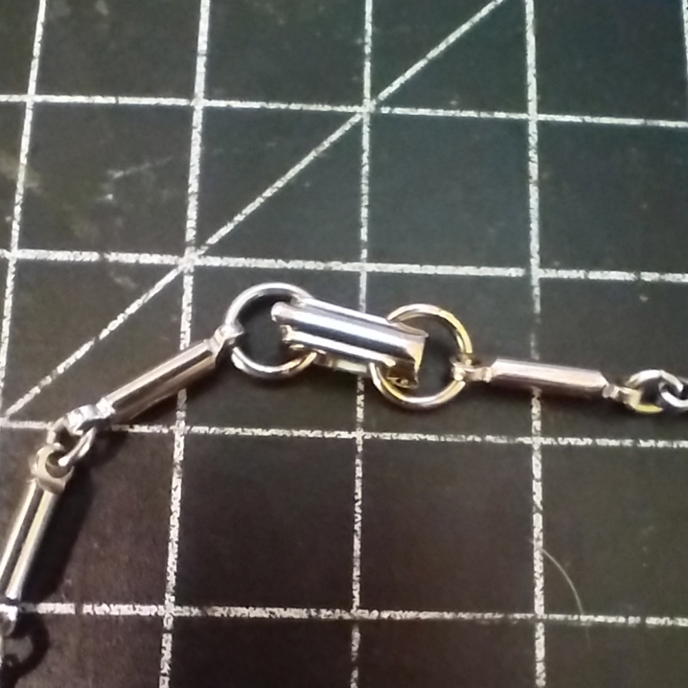 Vintage Link Bar Style Chain Necklace, 16 Inches Long, Silver Colour - Picture 4 of 6